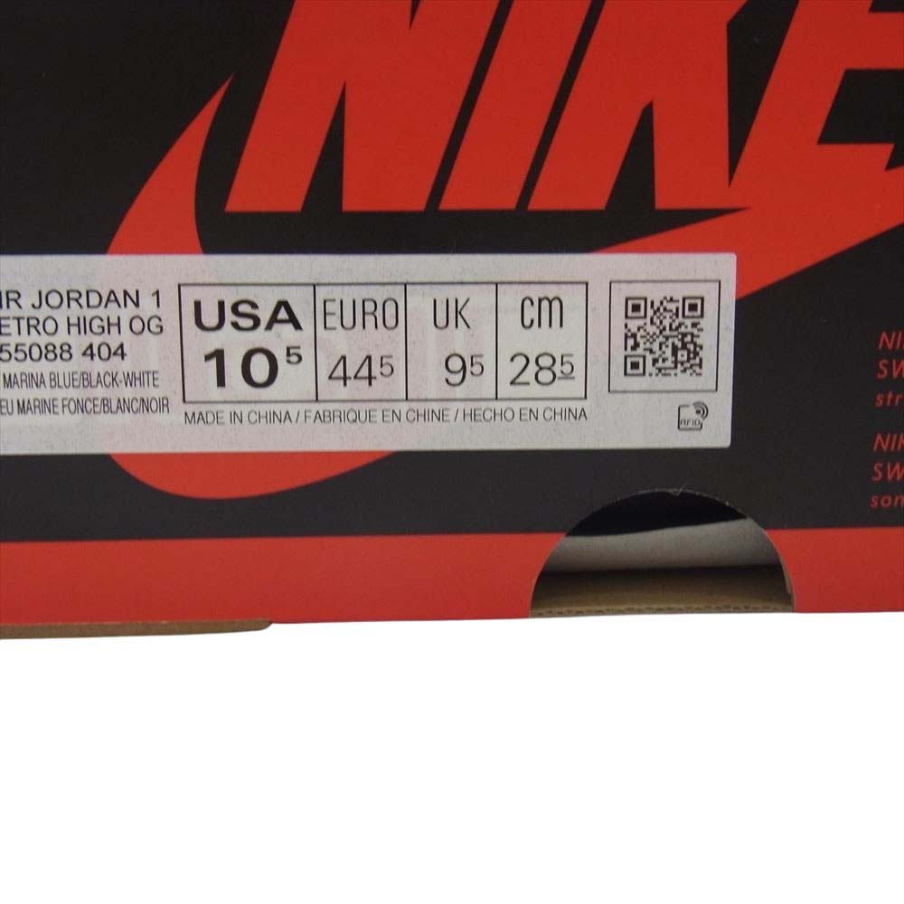 NIKE ナイキ 555088-404 AIR JORDAN1 RETRO OG DARK MARINA BLUE エアジョーダン レトロ ダークマリーナ ブルー ハイカット スニーカー ブラック系 ブルー系 28.5cm【中古】