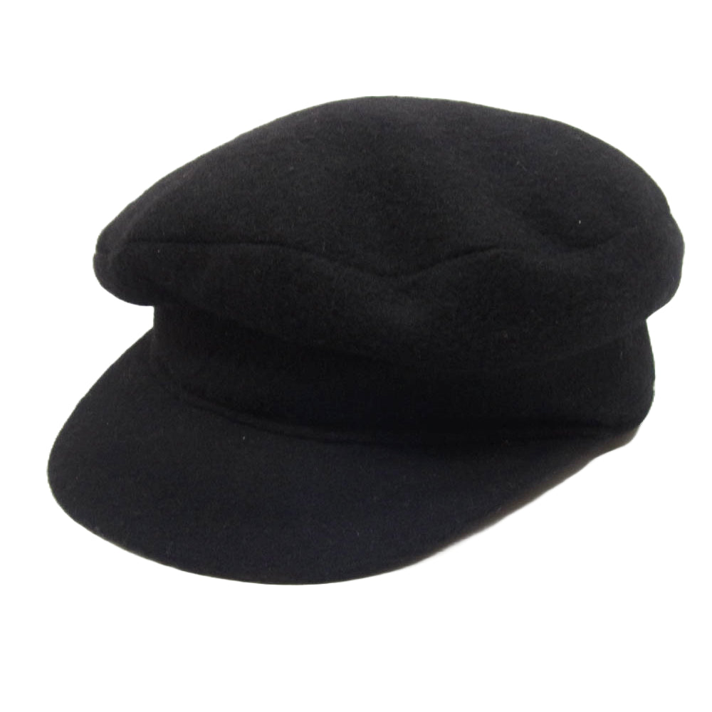 HERMES エルメス フランス製 カシミヤ100% キャスケット 帽子 ブラック系 57【中古】