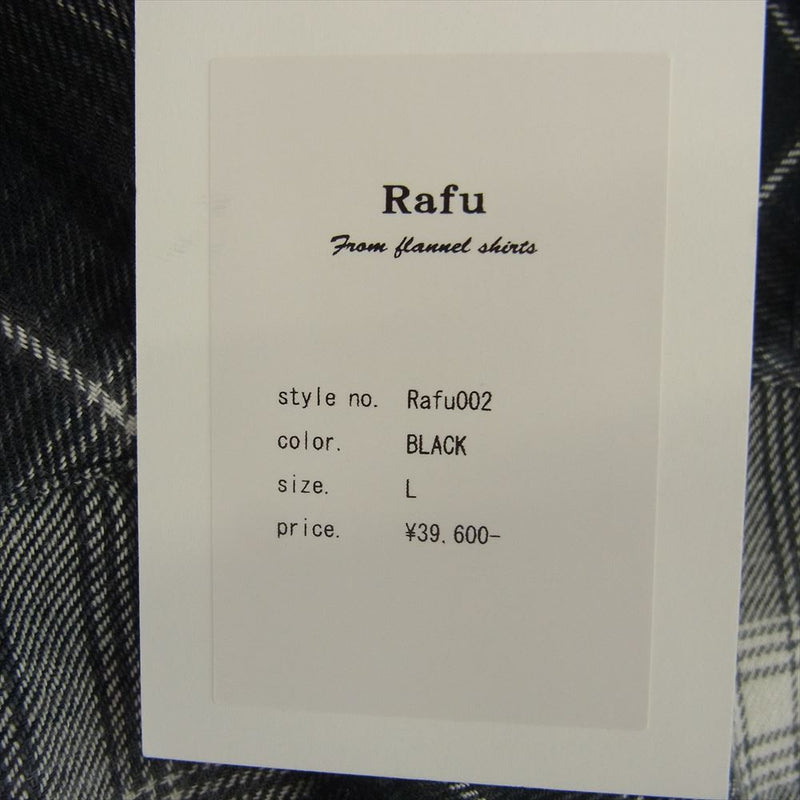 ラフ rafu002 western shirt チェック ウェスタン 長袖 シャツ ブラック系 L【極上美品】【中古】