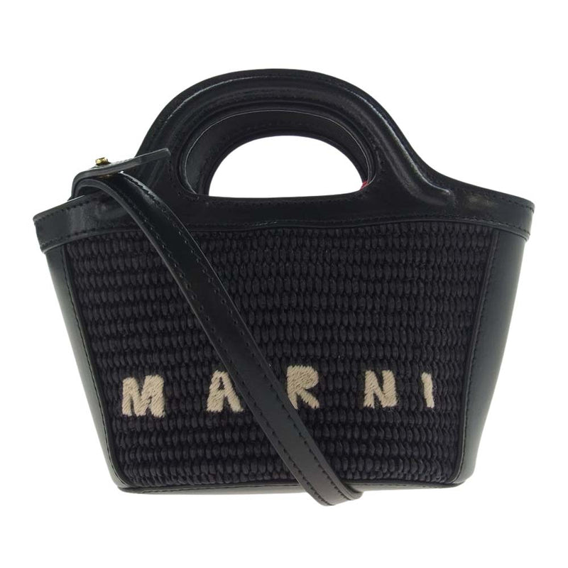 MARNI マルニ 24SS BMMP0067Q0 TROPICALIA BAG MICRO トロピカリア カゴ トート バッグ ブラック系 UNI【極上美品】【中古】