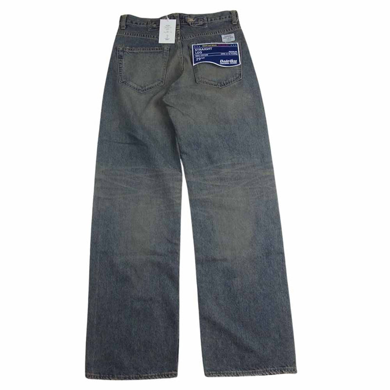 ダイリク 24SS 24SS D-13 Straight Denim Pants ウォッシュ ダメージ加工 ストレート デニム パンツ インディゴブルー系 29【美品】【中古】