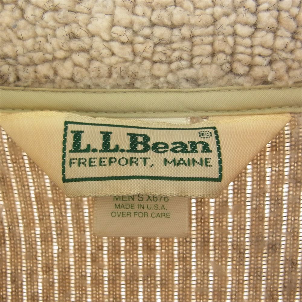 L.L.Bean エルエルビーン USA製 ボア フリース ブルゾン ジャケット ベージュ系 S【中古】