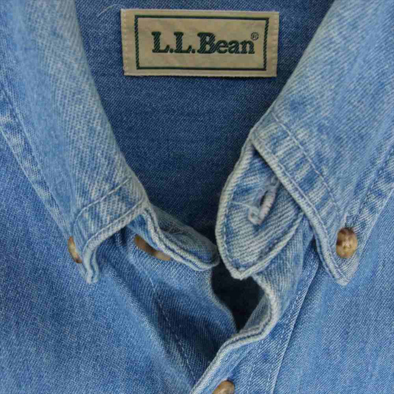 L.L.Bean エルエルビーン カナダ製 デニム ワーク シャツ インディゴブルー系 S【中古】