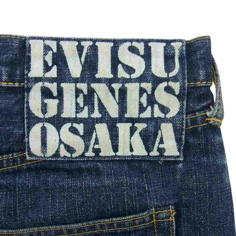 EVISU エヴィス EVIS GENES OSAKA 戎 エビス ロゴ カモメ サガラ刺繍 セルビッチ デニムパンツ インディゴブルー系 34【中古】