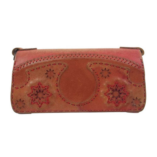 ojaga design オジャガデザイン レザー 二つ折り ロング ウォレット 長財布 ブラウン系 エンジ系【中古】