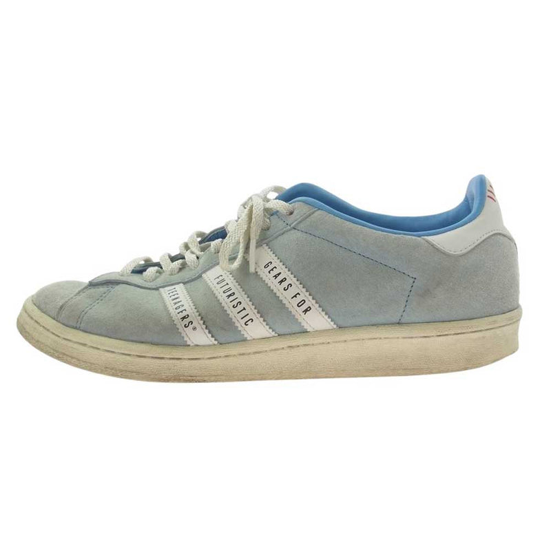 adidas アディダス × HUMAN MADE ヒューマン メイド CAMPUS BLUE キャンパス ブルー スニーカー ライトブルー系 27.5cm【中古】