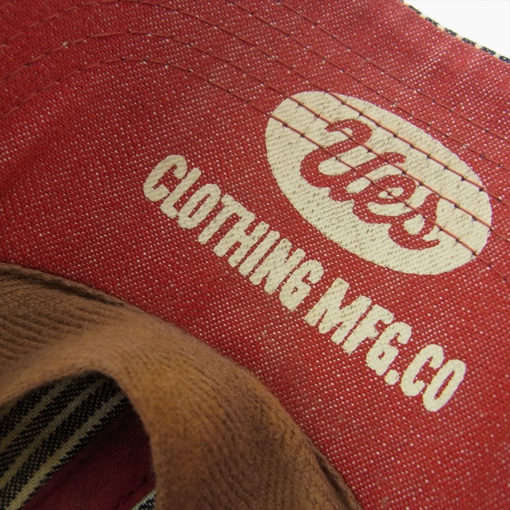 UES ウエス ワッペン ヒッコリー デニム ストライプ キャップ 帽子 インディゴブルー系 L【中古】