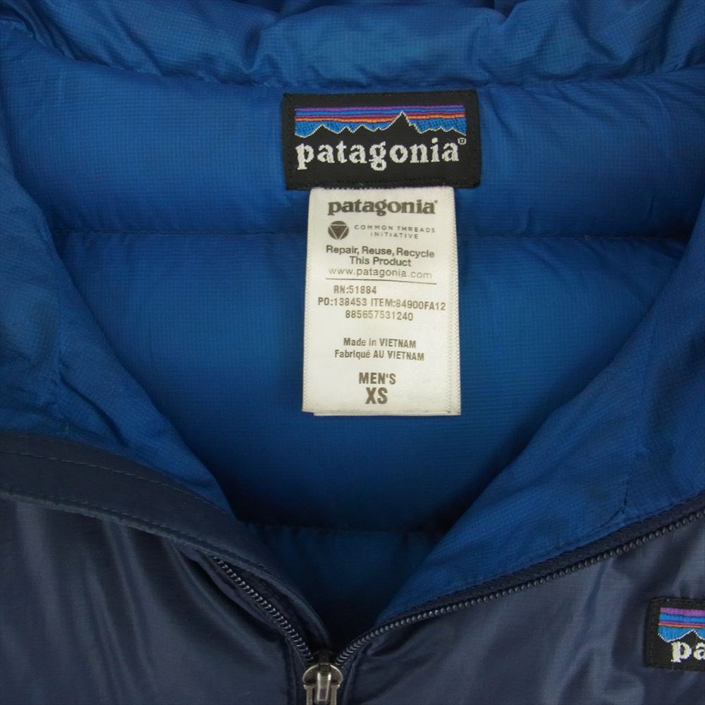 patagonia パタゴニア 12AW 84900FA12 Hi-Loft Down Sweater Hoody ハイロフト ダウンセーター フーディ ジャケット ネイビー系 XS【中古】