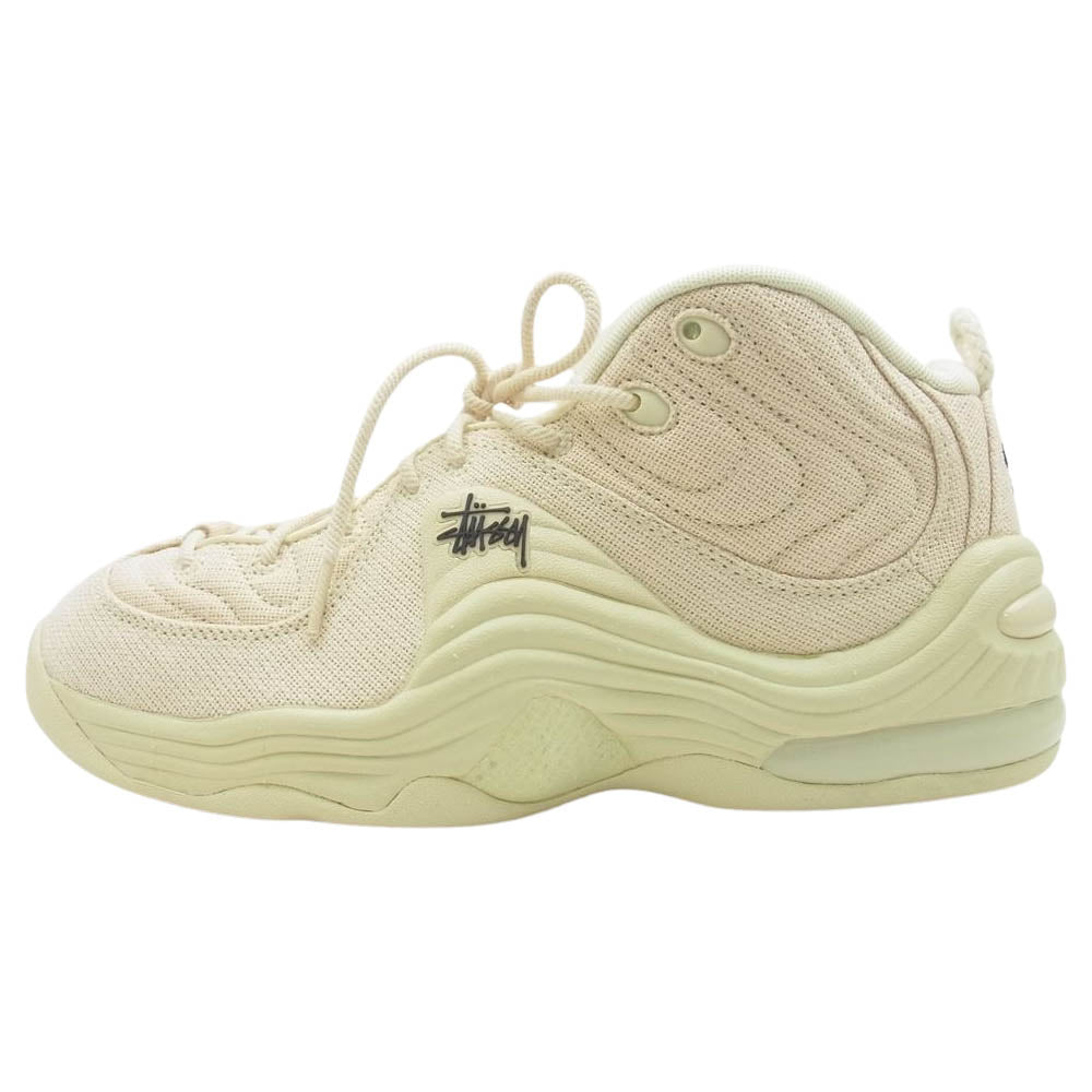 NIKE ナイキ DQ5674-200 × Stussy ステューシー Air Penny 2 Fossil エアペニー2 フォッシル ハイカット スニーカー オフホワイト系 28cm【極上美品】【中古】