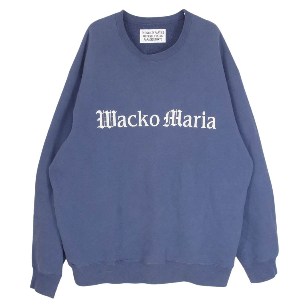 WACKO MARIA ワコマリア 23SS MIDDLE WEIGHT CREW NECK SWEAT SHIRT クルーネック スウェット ブルー系 L【中古】
