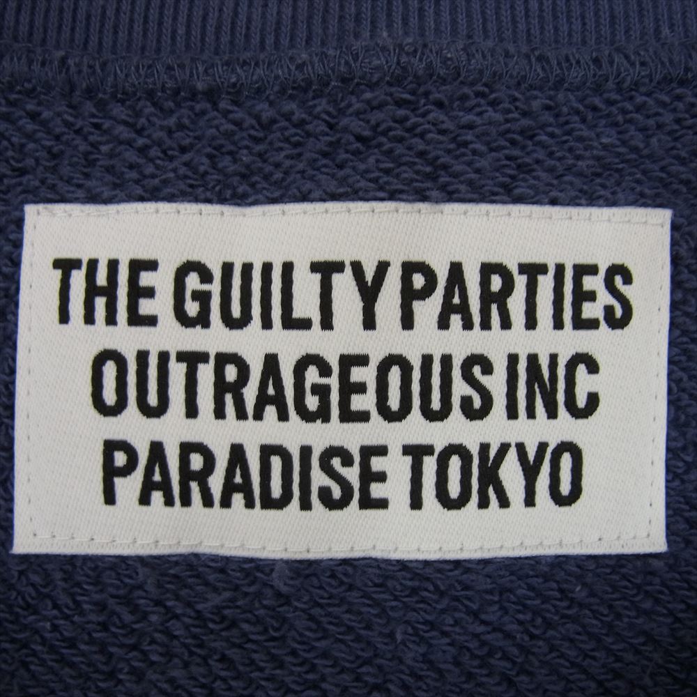 WACKO MARIA ワコマリア 23SS MIDDLE WEIGHT CREW NECK SWEAT SHIRT クルーネック スウェット ブルー系 L【中古】