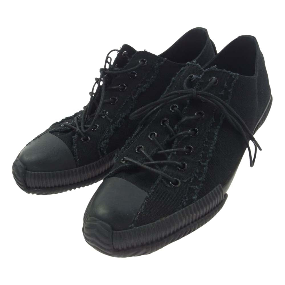 Yohji Yamamoto POUR HOMME ヨウジヤマモトプールオム Low Top Lace-up Cotton Sneakers ローカット スニーカー ブラック系 4【中古】