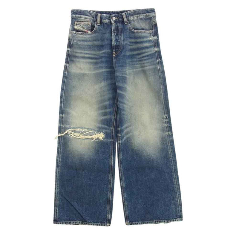 DIESEL ディーゼル 09J95 2010 D-Rise ダメージ加工 ストレート デニム パンツ インディゴブルー系 W28【中古】