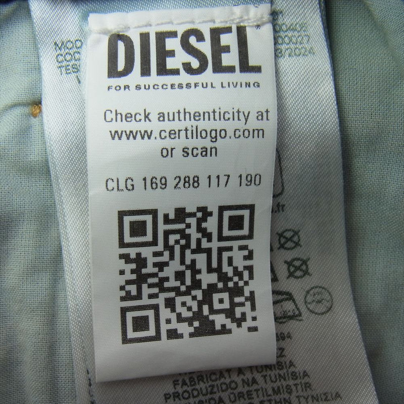 DIESEL ディーゼル 09J95 2010 D-Rise ダメージ加工 ストレート デニム パンツ インディゴブルー系 W28【中古】