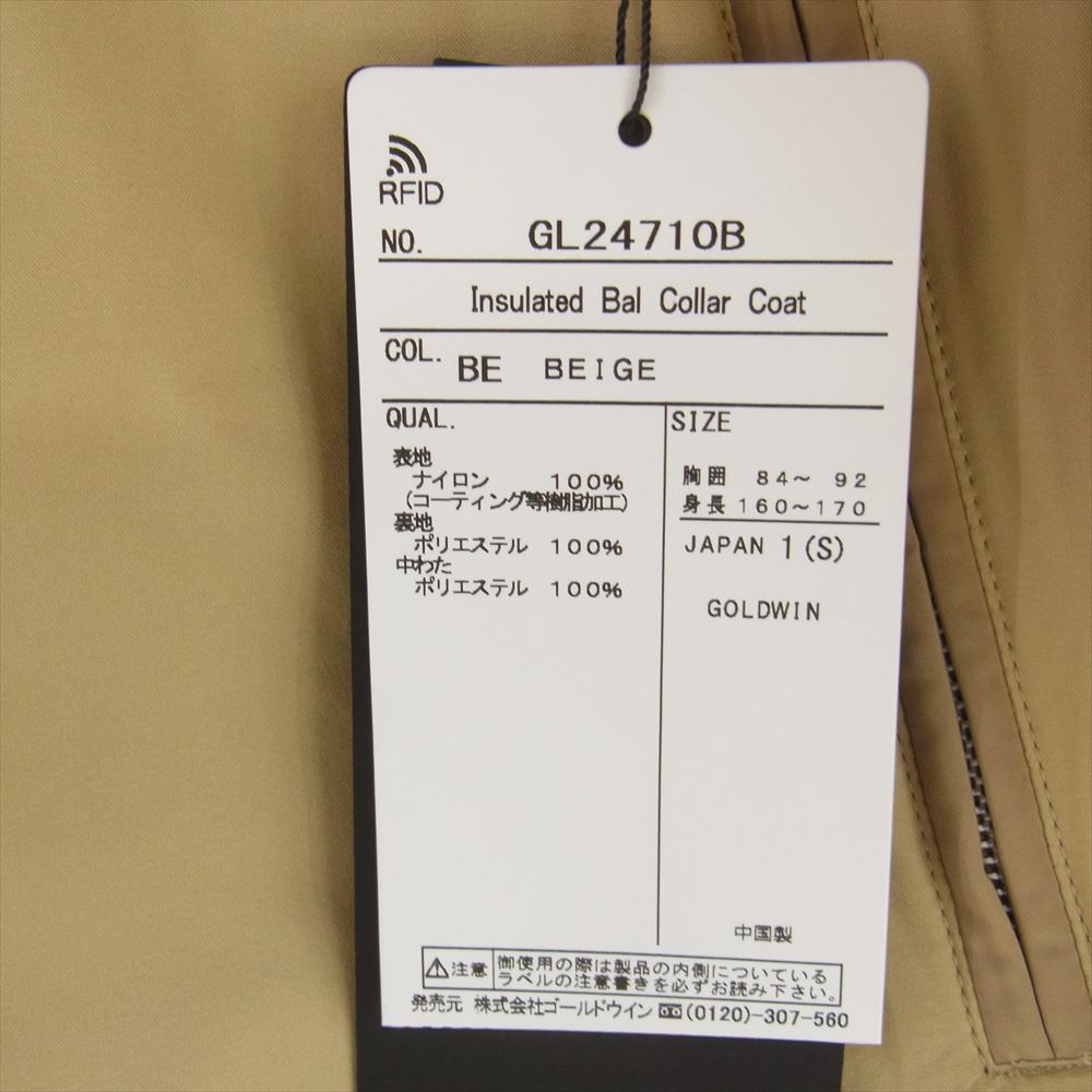 Goldwin ゴールドウィン GL24710B Bshop 別注 インサレーション バルカラーコート ベージュ系 1(S)　【新古品】【未使用】【中古】
