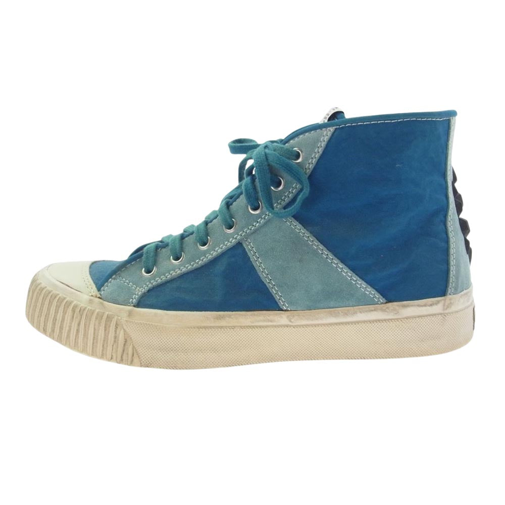 VISVIM ビズビム 10AW V00007304-2 LEISEE LAMINA BLUE スタッズ キャンバス スエード ハイカット スニーカー ライトブルー系 US 9【中古】