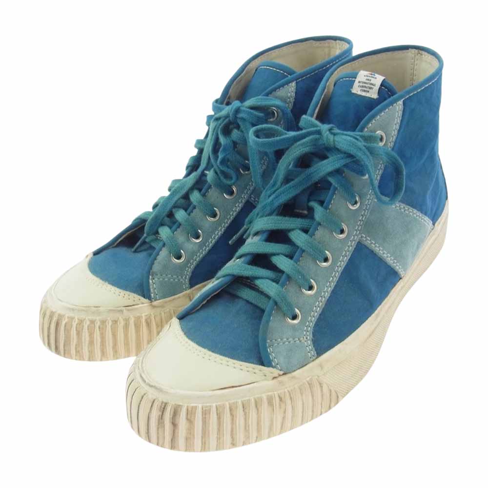 VISVIM ビズビム 10AW V00007304-2 LEISEE LAMINA BLUE スタッズ キャンバス スエード ハイカット スニーカー ライトブルー系 US 9【中古】