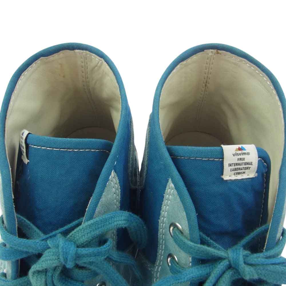 VISVIM ビズビム 10AW V00007304-2 LEISEE LAMINA BLUE スタッズ キャンバス スエード ハイカット スニーカー ライトブルー系 US 9【中古】