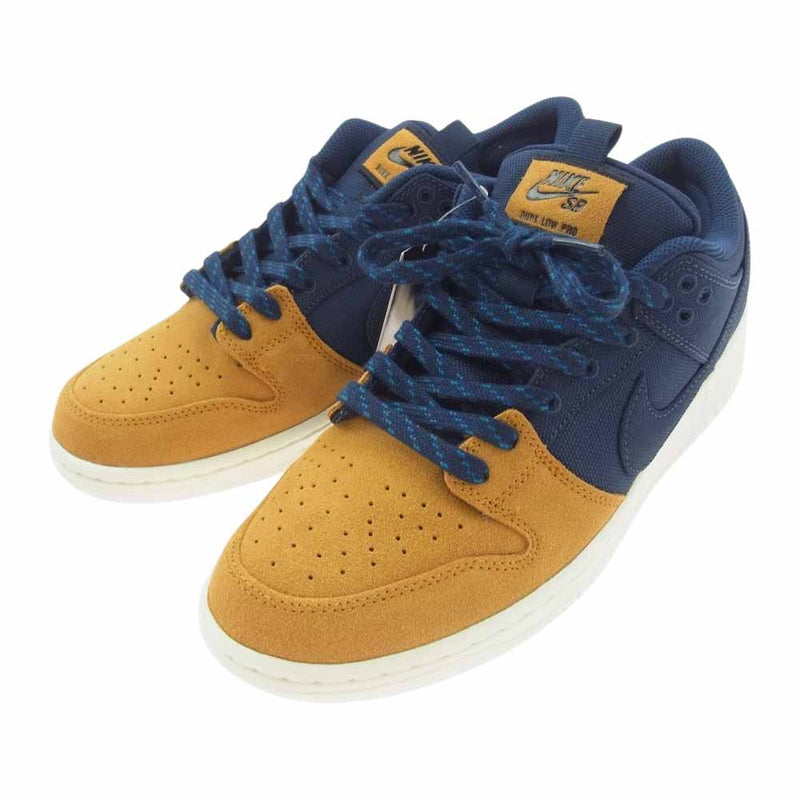 NIKE SB ナイキエスビー DX6775-400 Dunk Low Desert Ochre and Midnight Navy ダンク ロー デザートオークル アンド ミッドナイトネイビー スニーカー ネイビー系 ライトブラウン系 27cm【極上美品】【中古】