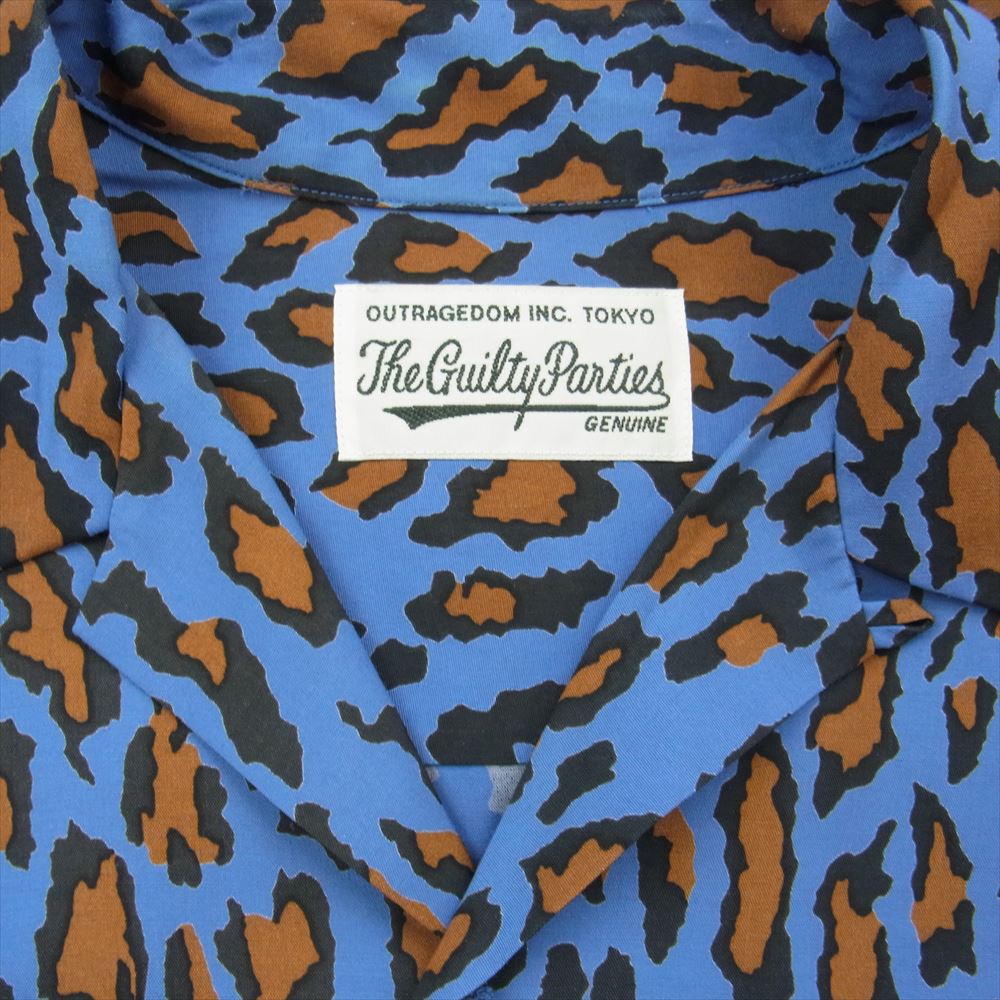 WACKO MARIA ワコマリア 22SS 22SS-WMS-HI05 LEOPARD HAWAIIAN SHIRT レオパード ハワイアン アロハ 半袖 シャツ ブルー系 M【中古】