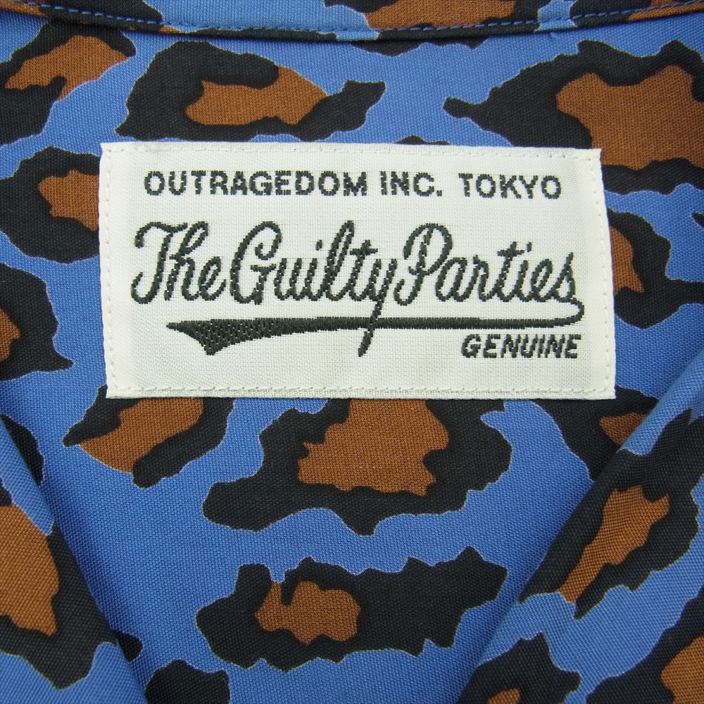 WACKO MARIA ワコマリア 22SS 22SS-WMS-HI05 LEOPARD HAWAIIAN SHIRT レオパード ハワイアン アロハ 半袖 シャツ ブルー系 M【中古】
