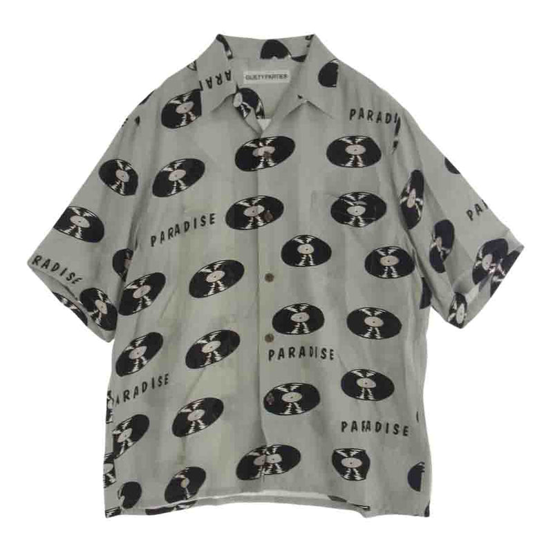 WACKO MARIA ワコマリア 24SS 24SS-WMS-HI04 RECORDS HAWAIIAN SHIRT TYPE-4 レコード ハワイアン アロハ 半袖 シャツ グレー系 M【中古】