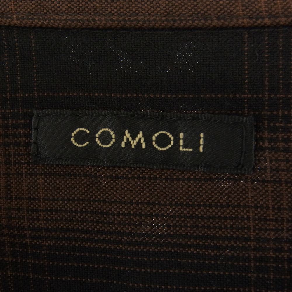 COMOLI コモリ 24SS Z01-02005 レーヨン オープンカラー オンブレチェック 長袖 シャツ 3【中古】