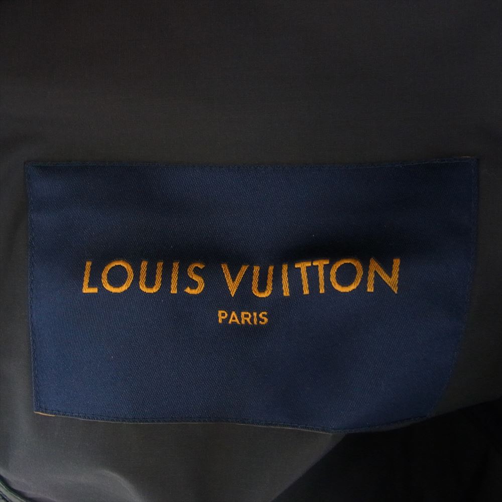 LOUIS VUITTON ルイ・ヴィトン 21AW 1A9A55 Mixed Leather Blouson ミックス レザー ブルゾン ロゴ ジャケット ダークネイビー系 48【新古品】【未使用】【中古】