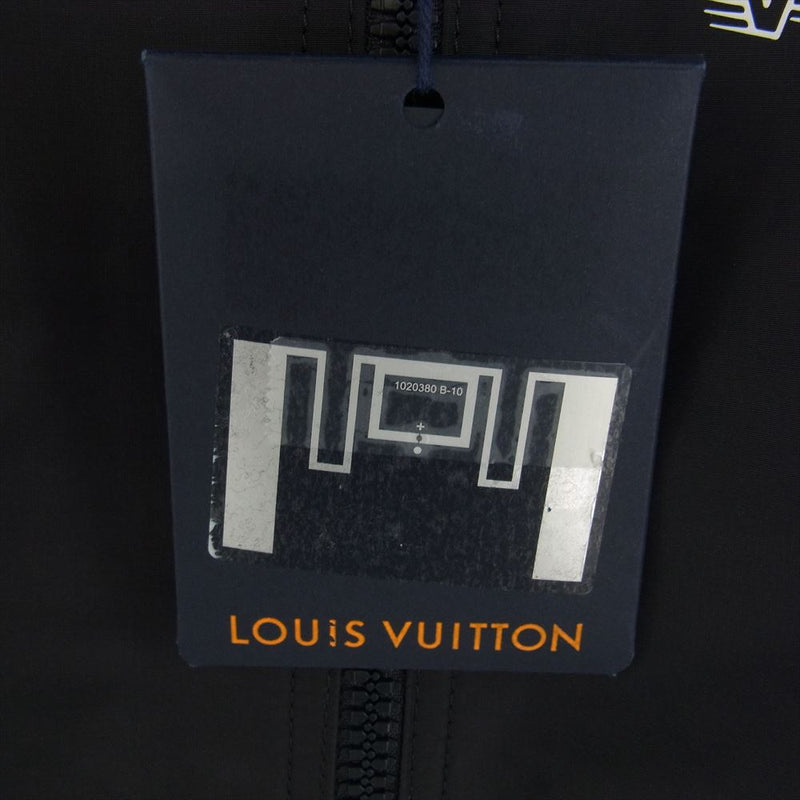 LOUIS VUITTON ルイ・ヴィトン 21AW 1A9A55 Mixed Leather Blouson ミックス レザー ブルゾン ロゴ ジャケット ダークネイビー系 48【新古品】【未使用】【中古】