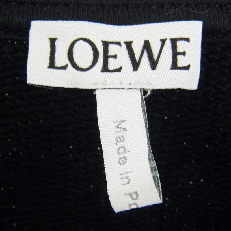 LOEWE ロエベ H526Y24J26 ロゴ 刺繍 レギュラーフィット スウェット シャツ トレーナー ブラック系 L【中古】