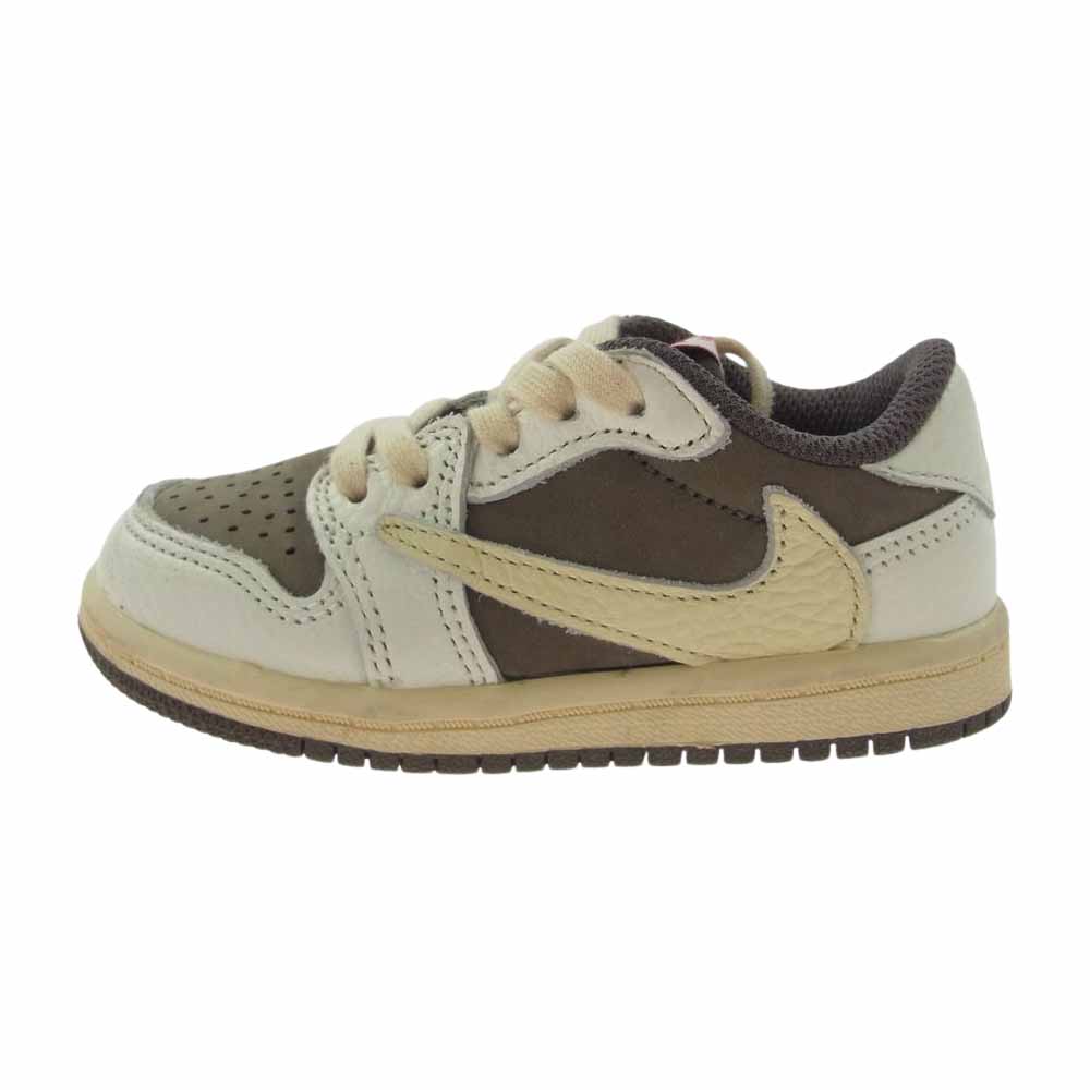NIKE AIR JORDAN ナイキ ジョーダン DO5441-162 Travis x AJ1 Low TD Reverse Mocha トラヴィス・スコット × ナイキ TD エアジョーダン1 ロー リバースモカ セイル アンド リッジロック ブラウン系 13cm【中古】