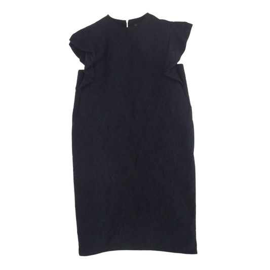 Drawer ドゥロワー 6526-299-0899 D SM P/S JQD BACKZIP OP フラワー 総柄 ジャカード バックジップ ワンピース ドレス ネイビー系 36【中古】