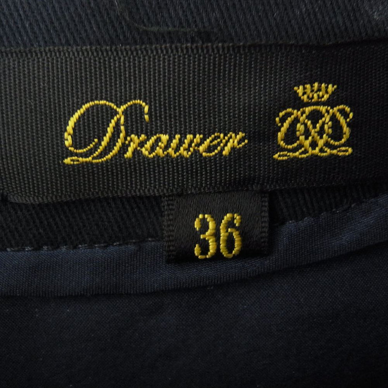 Drawer ドゥロワー 6526-299-0899 D SM P/S JQD BACKZIP OP フラワー 総柄 ジャカード バックジップ ワンピース ドレス ネイビー系 36【中古】