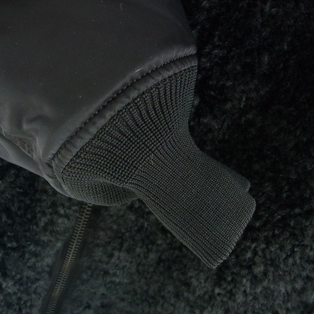 HYKE ハイク 23AW 17426 FAUX SHEARLING TYPE MA-1 ファー 切替 シアリング フライト ボンバー ジャケット ブルゾン ブラック系 1 SMALL【極上美品】【中古】