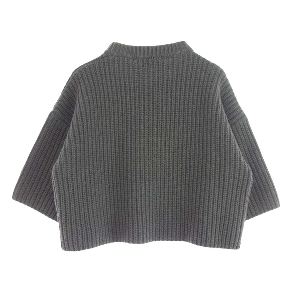 HYKE ハイク 21aw 212-11246-013 RIBBED CROP TOP リブ クロップド ニット グレー系 2【中古】