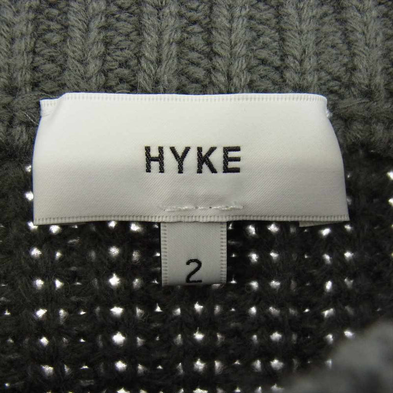 HYKE ハイク 21aw 212-11246-013 RIBBED CROP TOP リブ クロップド ニット グレー系 2【中古】