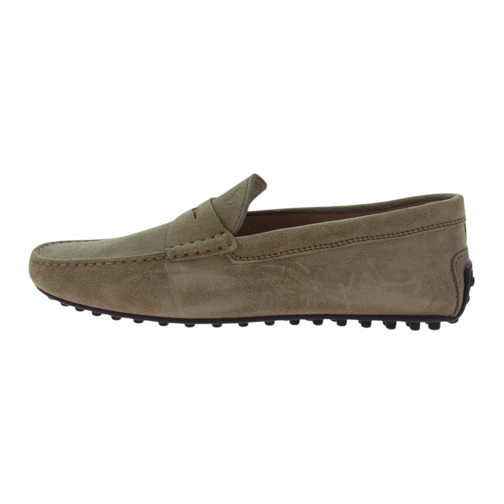 TOD’S トッズ XXM42C00640RE0C405 シティ ゴンミーニ スエード スウェード レザー ドライビング シューズ ローファー ベージュ系 9【新古品】【未使用】【中古】