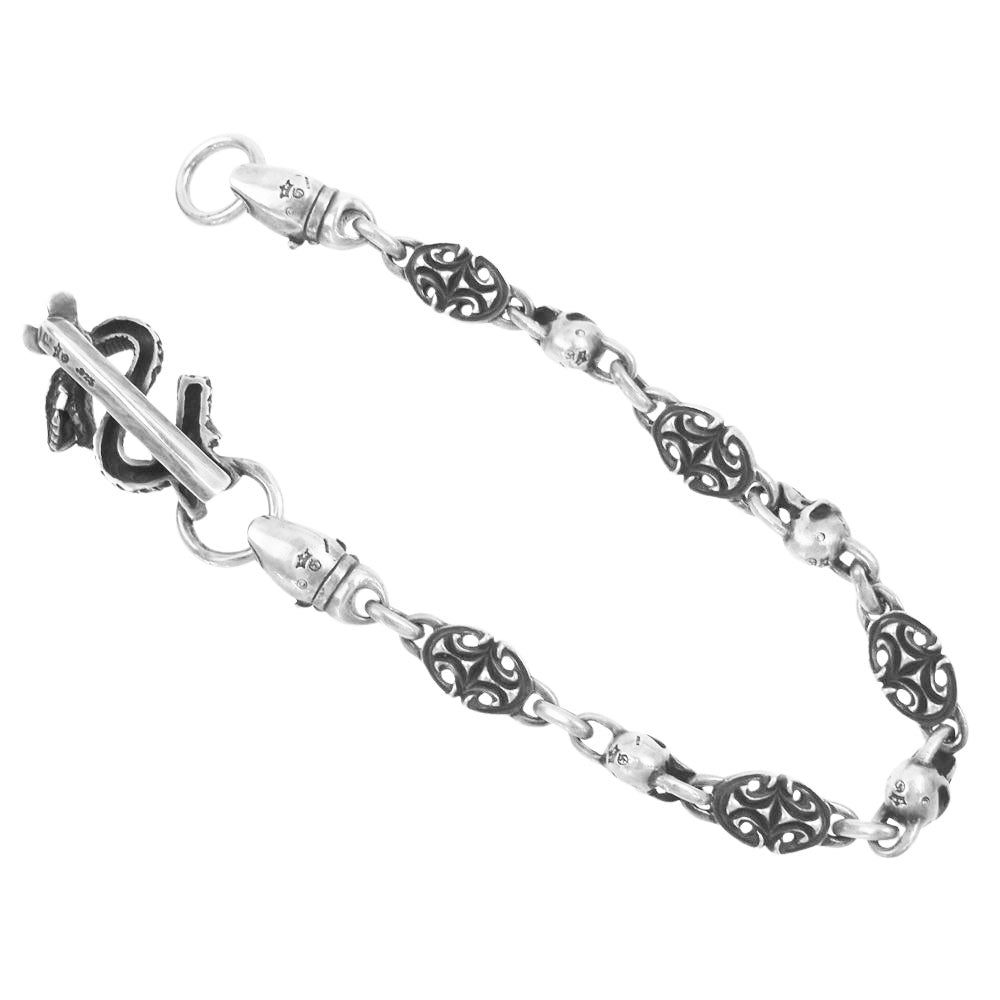 GABOR ガボール マリア ギャランティ付属 18-CHAIN W SNAKE KPR SKULL SCULPTED OVAL LINKS BULLDOG W SPIKE スネークキーパー 4スカル 5スカルプテッドオーバルリンク 2ブルドッグ ウォレットチェーン【中古】