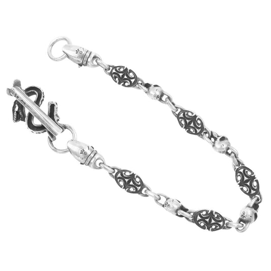 GABOR ガボール マリア ギャランティ付属 18-CHAIN W SNAKE KPR SKULL SCULPTED OVAL LINKS BULLDOG W SPIKE スネークキーパー 4スカル 5スカルプテッドオーバルリンク 2ブルドッグ ウォレットチェーン【中古】