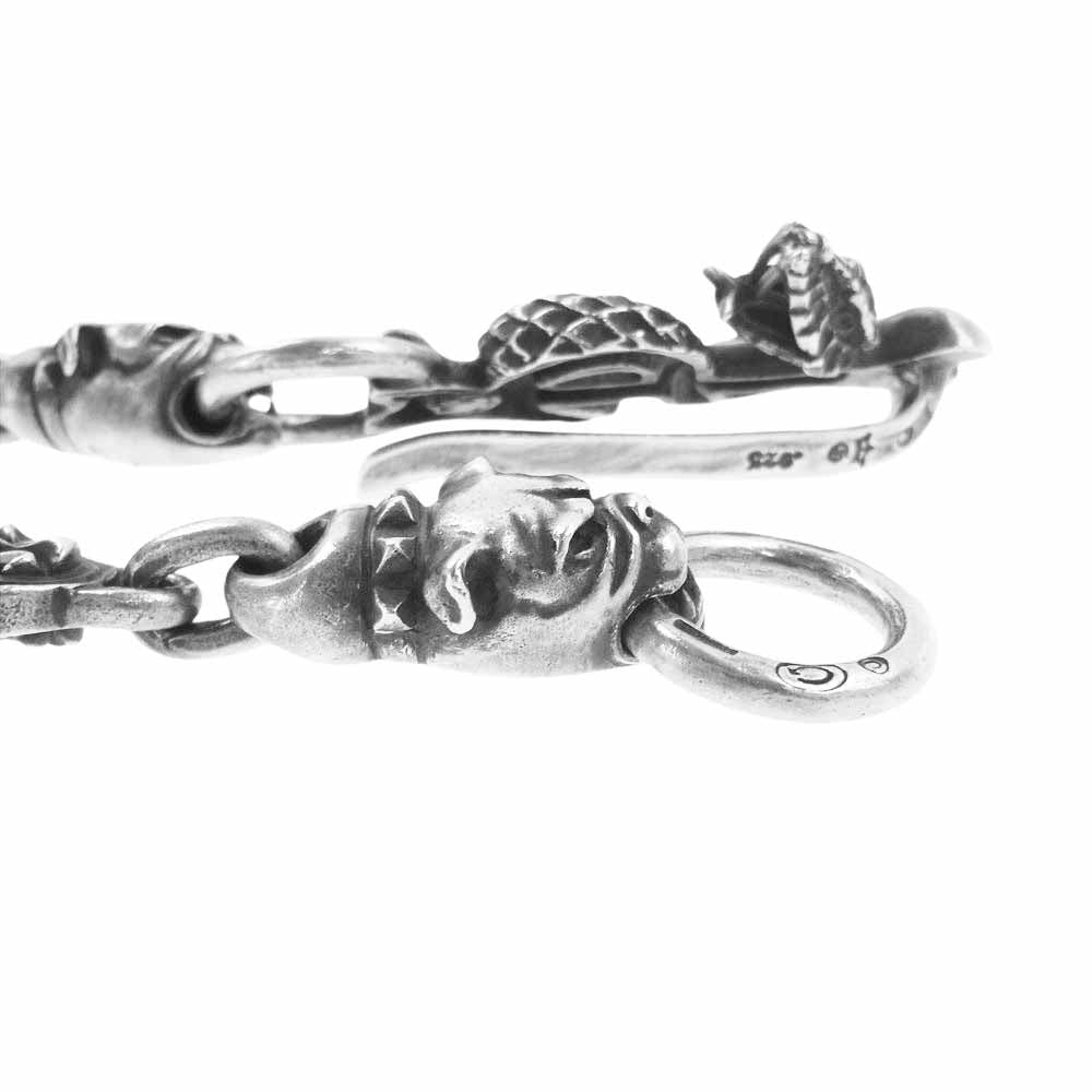 GABOR ガボール マリア ギャランティ付属 18-CHAIN W SNAKE KPR SKULL SCULPTED OVAL LINKS BULLDOG W SPIKE スネークキーパー 4スカル 5スカルプテッドオーバルリンク 2ブルドッグ ウォレットチェーン【中古】