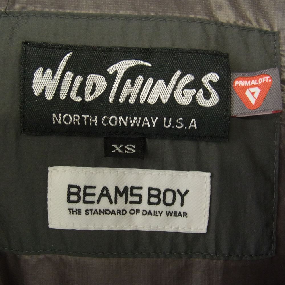 WILDTHINGS ワイルドシングス BEAMS BOY 別注 モンスター パーカ シンサレート 中綿 ジャケット グレー系 XS【中古】