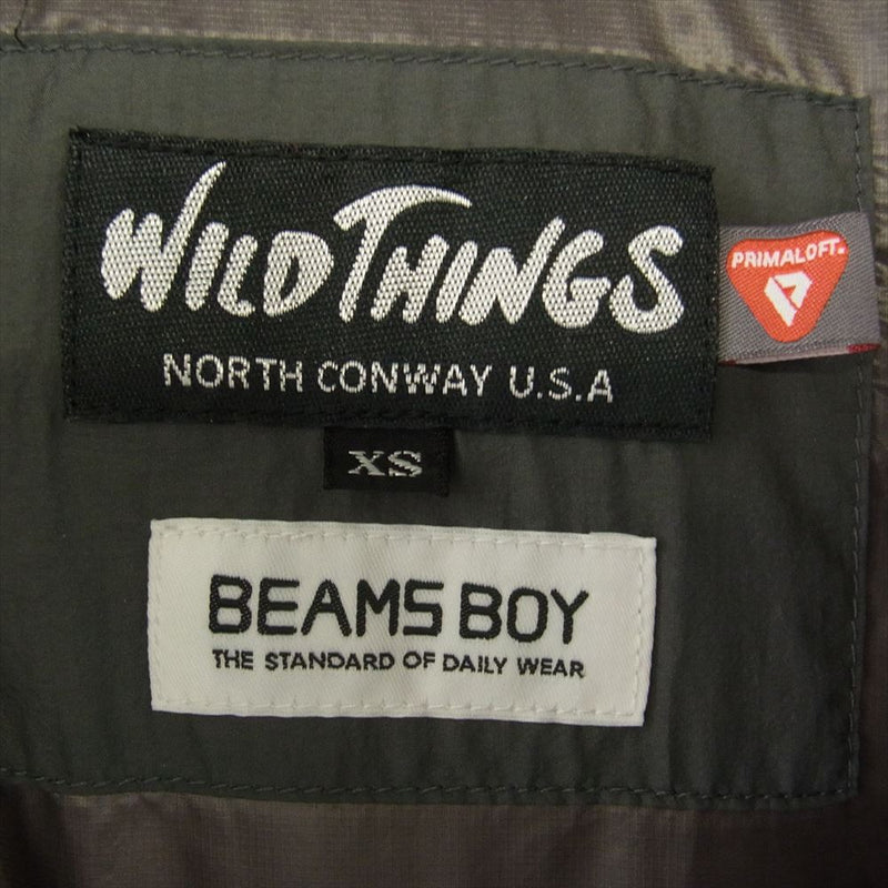 WILDTHINGS ワイルドシングス BEAMS BOY 別注 モンスター パーカ シンサレート 中綿 ジャケット グレー系 XS【中古】