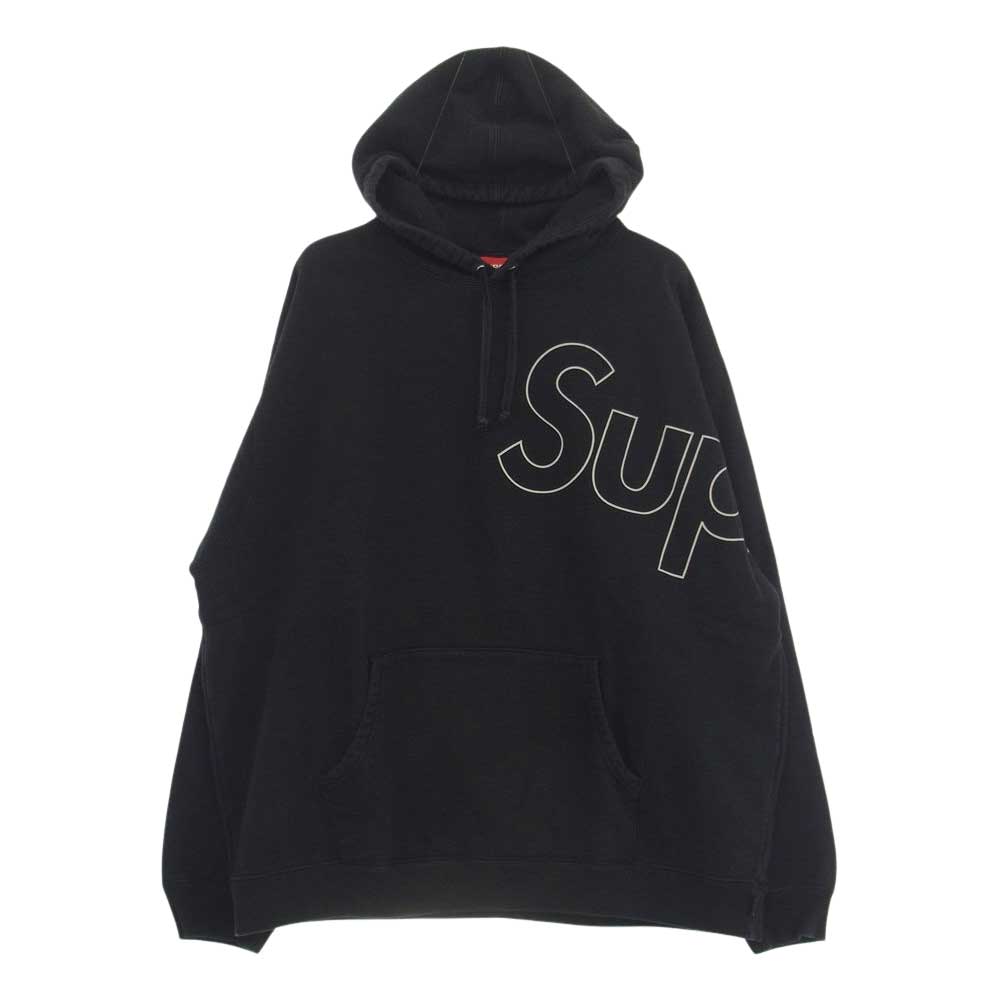 Supreme シュプリーム 21AW Reflective Hooded Sweatshirt リフレクティブ フーデッド スウエット パーカー ブラック系 XL【中古】