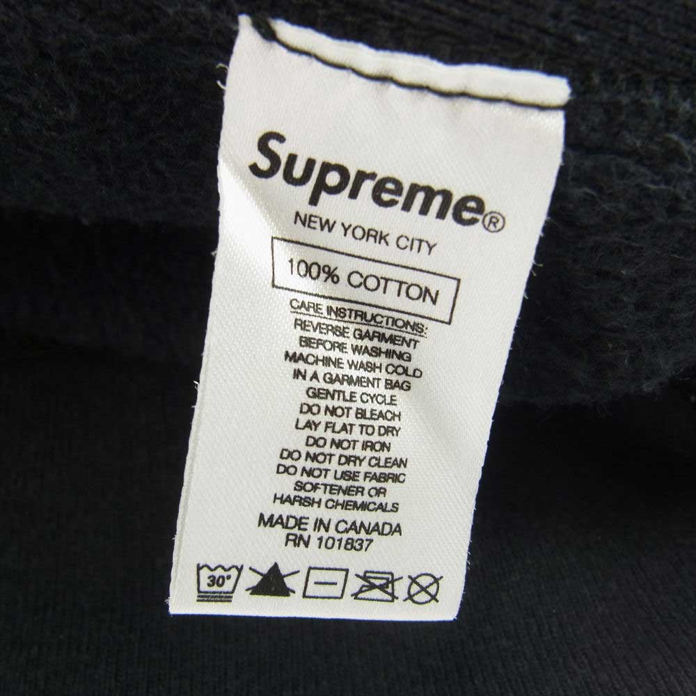 Supreme シュプリーム 20SS S Logo Hooded Sweatshirt キルトレザー Sロゴ フーデッド スウエット パーカー ブラック系 XL【中古】