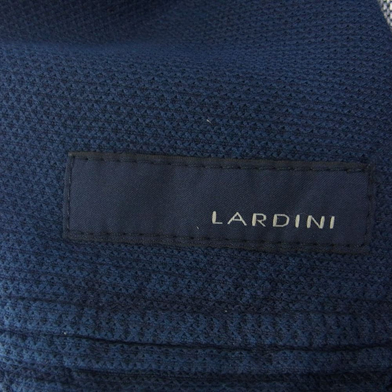 LARDINI ラルディーニ ブートニエール付き コットン リネン シングル 2B テーラード ジャケット ネイビー系 46【中古】