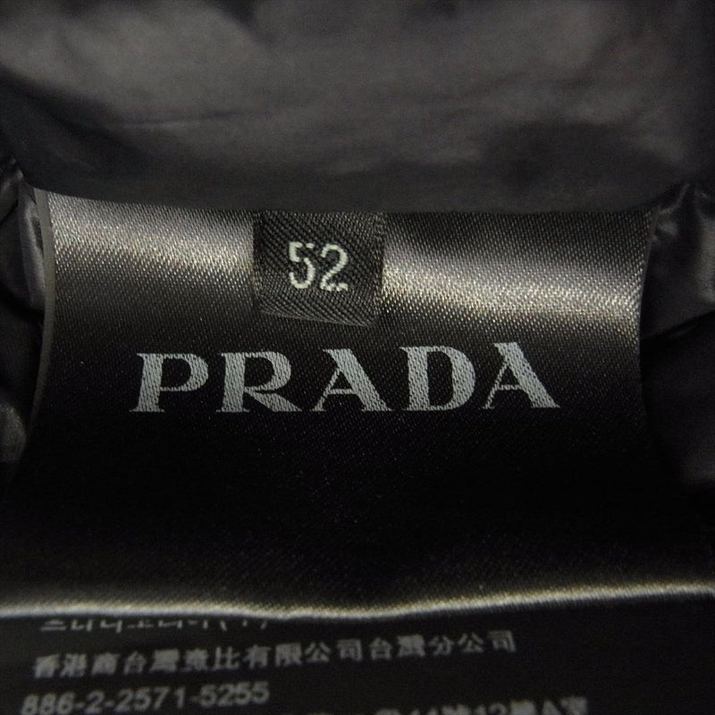 PRADA プラダ SGA506 スタンドカラー  三角プレート ダウン ジャケット ブラック系 52【中古】