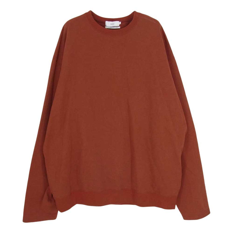 GRAPHPAPER グラフペーパー 22SS GU223-70105 COMPACT TERRY ROLL UP SLEEVE CREW NECK クール ネック スウェット ブラウン系 F【中古】