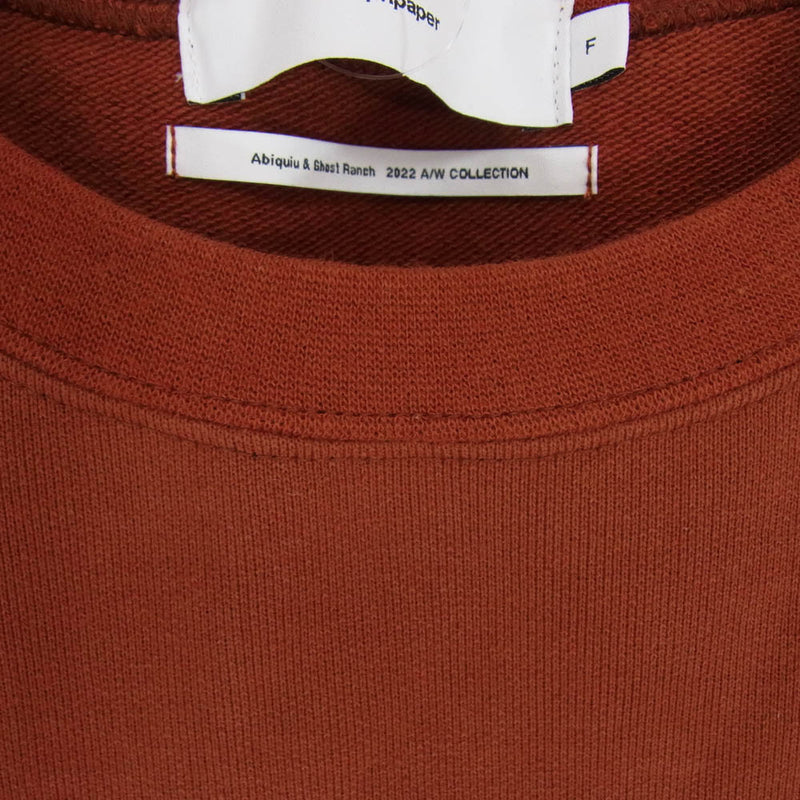 GRAPHPAPER グラフペーパー 22SS GU223-70105 COMPACT TERRY ROLL UP SLEEVE CREW NECK クール ネック スウェット ブラウン系 F【中古】