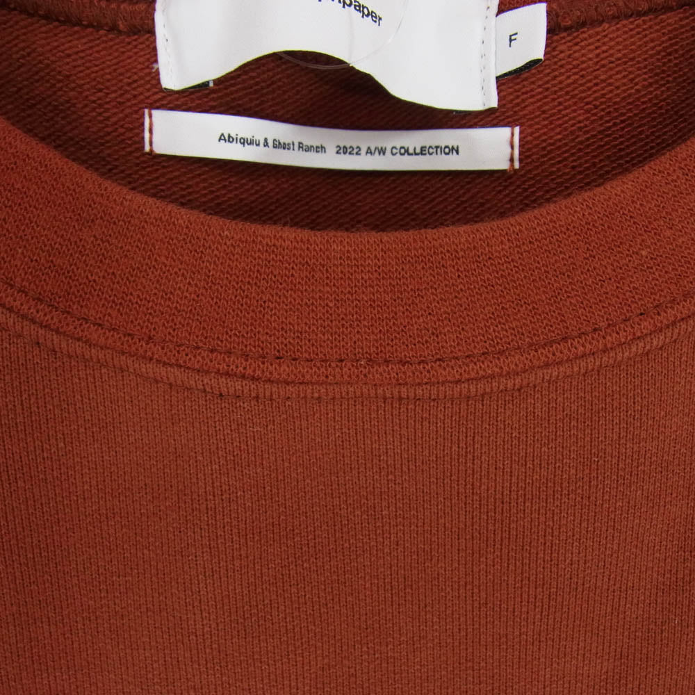 GRAPHPAPER グラフペーパー 22SS GU223-70105 COMPACT TERRY ROLL UP SLEEVE CREW NECK クール ネック スウェット ブラウン系 F【中古】