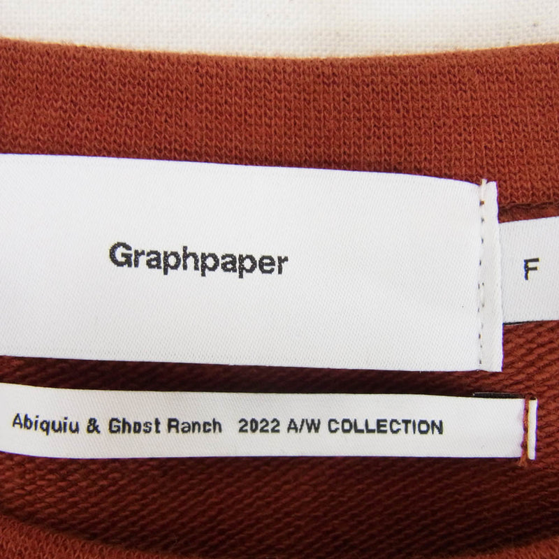 GRAPHPAPER グラフペーパー 22SS GU223-70105 COMPACT TERRY ROLL UP SLEEVE CREW NECK クール ネック スウェット ブラウン系 F【中古】